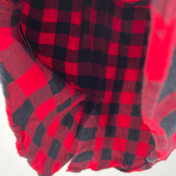 Matchstick Buffalo Red Black Flannel Button Front Shacket Women's Medium - Picture 3 of 7